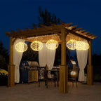 led String Lights Outdoor, 2 Pack, 8in Globe,162 LEDs Expandable Hanging Ball Lights with 8 Modes,Timer,IP65 Waterproof Connectable for Porch, Yard,Roof Indoor Home Decor Warm White - Image 7