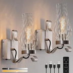 Vintage Battery Operated Wall Sconces Set of 2, Rustic Wall Lights by EIDEARAYHomeLighting
