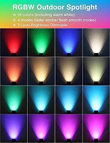SUNVIE RGBW Low Voltage Landscape Lighting Color Changing 12W Waterproof Well Lights Landscape LED In Ground 12-24V Dimmable Paver Lights with Connectors for Pathway Garden Yard Fence Deck, 8 Pack - Image 6