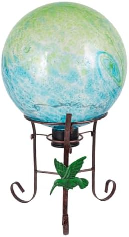 10" Diameter Garden Gazing Balls with Metal Stand (Green Blue) by YELENEW