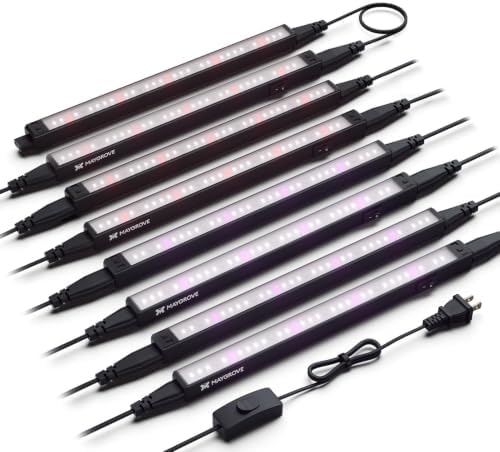 Maygrove Grow Lights for Indoor Plants, Tunable Spectrum 1FT LED Growing Lamp 56W (8 x 7W), T5 Grow Light Strip for Seed Starting, Vegetables, Linkable, Black, 8-Pack by MAYGROVE