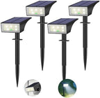 Solar Spot Lights Outdoor with 4‑LED Battery‑Level Indicator, White 4 Pack by Flaow