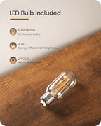 Small Rattan Table Lamps Set of 2, Boho Bedside Lamps Set of 2, Handwoven Paper Lampshade, 4W 2400K LED Bulb Included, Boho Desk Lamp, Nightstand Lamp for Bedroom, Living Room, S11TLP205 - Image 4