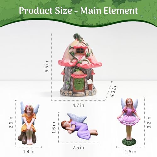 115Pcs Fairy House Kit Mini Fairy Garden Accessories Outdoor Supplies Decor - Image 2