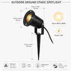 5W Ground Stake Spotlight, Adjustable Outdoor Landscape Lighting - Image 2