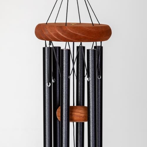 Festival 18-inch Redwood Wind Chime in Black by Wind River for Patio, Backyard, Garden, and Outdoor décor. Made in the USA - Image 3