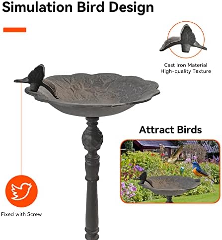 Classic Copper Bird Bath for Outdoors 22 Inch, Weather-Resistant Bird Feeders Decor for Garden, Patio​ or Yard - Image 7