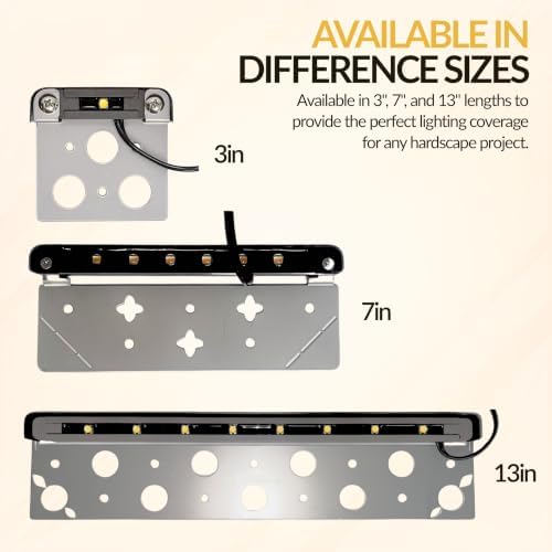 (4 Pack) 13” 12V Retaining Wall Lights 2.5W for Landscape Lighting - 3000k - Image 4