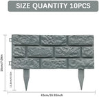 10 Pcs - Landscape Edging Faux Stone Garden Edging Border,17FT,7 in Tall Decorative Stone-Look Garden Border for Flower Bed Edging,Lawn,Landscaped Yard,Trees and Gardens,Grey - Image 2