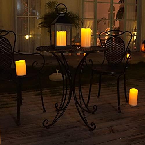 Homemory 6" 8" 10" x 4" Waterproof Outdoor Flameless Candles, Battery Operated Flickering LED Pillar Candles with Remote and Timers for Indoor, Plastic, Ivory White - Image 3
