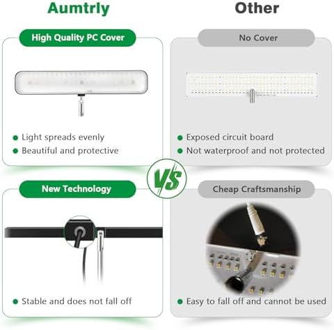 Aumtrly Grow Light Black 2 Pack, Full Spectrum Indoor Plant Light with Base - Image 6