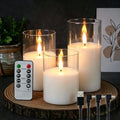 GenSwin Glass Rechargeable Flameless Candles Remote Battery Operated, Clear by GenSwin