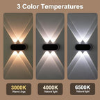 Ellasay Fence Lights Solar Powered: Outdoor LED Wall Lighting Dual Beam and 3 Color Modes IP65 Waterproof 12H Long Lasting Easy Mount for Garden Patio Backyard 4 Pack - Image 6