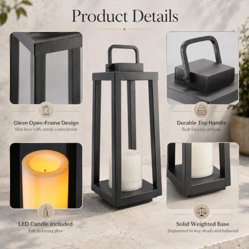 16in Metal Solar Lanterns Outdoor Waterproof,Hanging lantern，Floor Lamp - Image 5