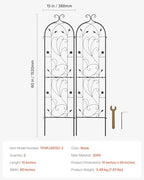 VEVOR Garden Trellis for Climbing Plants, 60 x 15 in, 2 Packs Rustproof Metal Garden Flower Trellis, Outdoor Climbing Rose Trellis Cucumbers Support, Decorative Clematis Trellis for Courtyards Lawns - Image 7