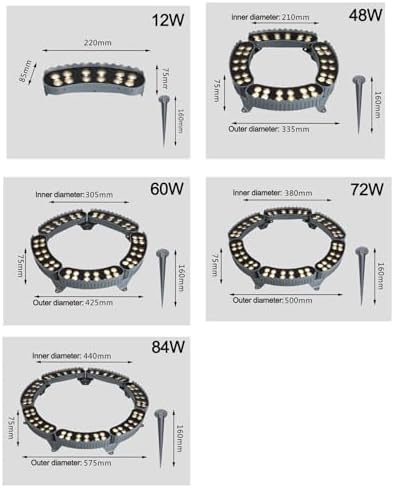 Tree Hugging Lights, AC220V LED Ring Tree Spotlights, IP65 Waterproof Outdoor Waterproof Pillar Lights(B-White,5PCS(60W)) - Image 2