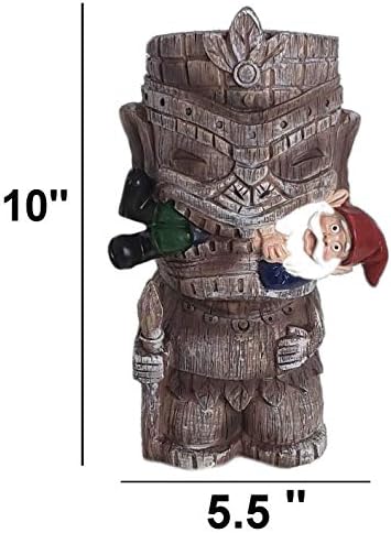 Funny Guy Mugs Garden Gnome Statue - Tiki and A Gnome - Indoor/Outdoor Garden Gnome Sculpture for Patio, Yard or Lawn - Image 4