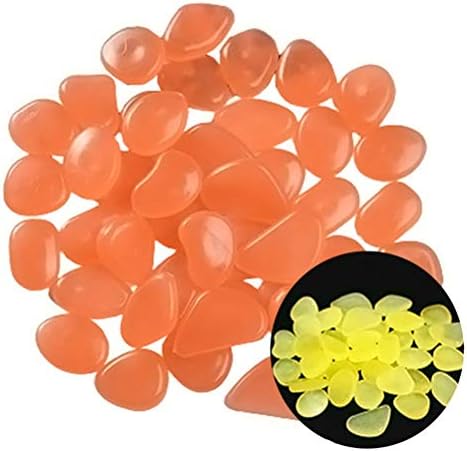 Glowing Stone Orange Glowing Garden Pebbles, Decorative Stones That Glow in The Dark, Potted Fish Tanks, Glowing Plastic Pebbles (Size : 400PCS) by Unknown