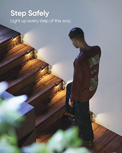 JACKYLED Solar Deck Lights, 16 Pack IP65 Waterproof Fence Step Light Brown - Image 3