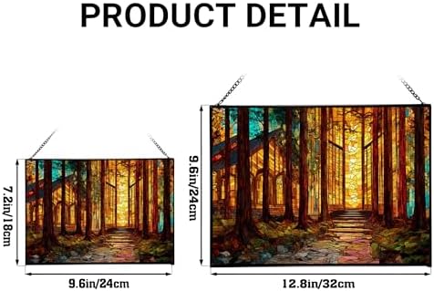 Sun Shining Through Window in Forest Chapel Rectangular Stained Glass Suncatcher – Hanging Window Panel with Animal & Nature Scene – Vibrant Glass Art Gift for Wildlife, Fantasy, Nature Lovers rQwQYE - Image 4