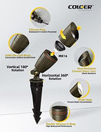 COLOER 12 Pack Brass Landscape Spotlights Outdoor with 5W MR16 Bronze(102B) - Image 3