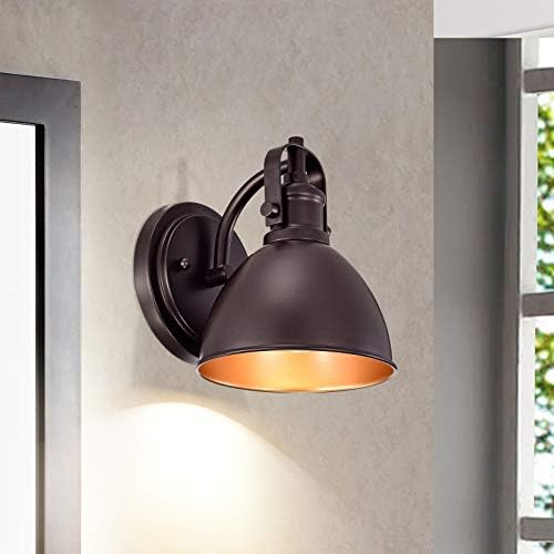 Oil Rubbed Bronze Gooseneck Wall Sconce, 7.5" Rustic Farmhouse Vanity Light, Barn Light Fixture for Bathroom, Bedroom, Garage, Porch, and Entryway - Image 3