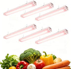 Grow Lights for Indoor Plants Full Spectrum Grow Lights for Seed Starting,4FT Plant Light for Indoor Plants,252W(6x42W 1400W Equivalent) Linkable Design,Greenhouse,Pinkish White,6 Pack by Unknown
