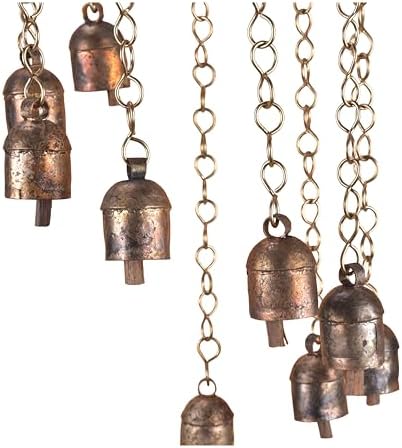 Rustic Wind Chimes for Outside – 18" Handmade Metal Hanging Bells – Garden Decor for Outside Yard Porch Patio – Outdoor Wind Chimes Bronze Finish – Boho Yard Decorations - Image 4
