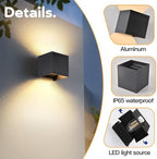 2 Pcs G9 Outdoor Wall Lights Exterior/Interior Wall Sconces Up and Down Lights IP65 Waterproof Modern Outdoor Lighting Square Aluminum Black 3000K Warm Lights Replaceable bulb, Adjustable Light Angle - Image 6