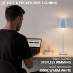 Cordless Table Lamp 5000mAh LED Rechargeable Lamp Blue, 4-Pack - Image 4