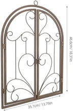 FONDOTIN Faux Window Wall Decor: Iron Art Rustic Window Frame For Garden And Entryway - Farmhouse Wall Art Vintage Decoration For Indoor And Outdoor 13.8"X18.3" Light Brown - Image 7