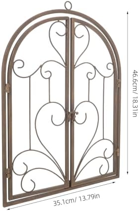 FONDOTIN Faux Window Wall Decor: Iron Art Rustic Window Frame For Garden And Entryway - Farmhouse Wall Art Vintage Decoration For Indoor And Outdoor 13.8"X18.3" Light Brown - Image 7