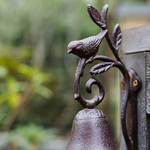 Cast Iron Dinner Doorbell, Flower and Bird Decorative Bells, Manually Shaking Wall Hanging Wind Chimes for Outdoor Garden Backyard Farmhouse Church - Image 3