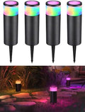 LEONLITE 4-Pack LED Landscape Bollard Path Lighting, RGB, 4.5W by LEONLITE