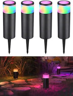 LEONLITE 4-Pack LED Landscape Bollard Path Lighting, RGB, 4.5W by LEONLITE