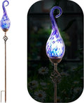 Garden Solar Lights,Flame Solar Lights Outdoor - Hand Blown Glass Waterproof Glass Stakes Outdoor Waterproof Blue Flame Solar Light by Unknown