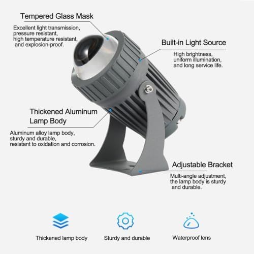 LED Wall Washer, 10W Spotlight Narrow Beam Spotlight, Outdoor Wall Lamp Landscape Lighting, IP67 Outdoor Waterproof Long-Range Spotlight, for Garden Courtyard Lighting(White,10W(ac85-265V)) - Image 4