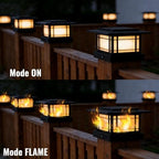 Dynaming 4x4 Solar Post Cap Lights Outdoor with Flickering Flame Light, 6 Pack Black Shell Fence Post Solar Lights Fit 4x4 Vinyl/Wooden Posts, Brightness LED Lighting Decor for Garden Deck Patio - Image 4