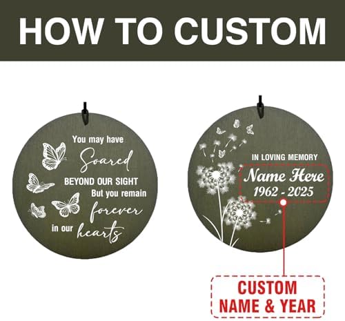 Personalized Memorial Wind Chimes Dandelion Funeral Gifts Patio - Image 2