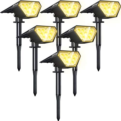 Biling Solar Spot Lights Outdoor Bright 700 Lumen 3000K Warm White 6 Pack by Biling