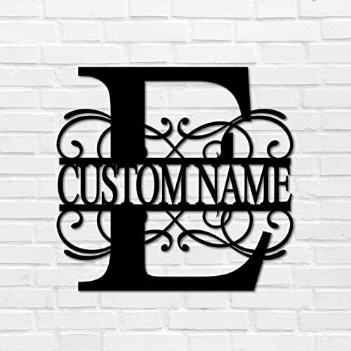 Metal Sign E Custom Name Initial Letter Monogram Personalized Metal Address Sign Plaque Modern Laser Cut Metal Wall Sculpture Artwork Sign for Office Front Door Entryway Cabin Decor 18 Inch by Unknown