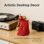 Red Rose Angel Girl Fairy Statue Home Decor - Image 5