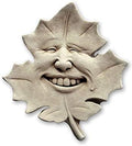 Carruth Studio, Leaf Face Plaque Forest Stump Figurine, Original Sculpture Handcrafted in Stone, Artisan Made by Carruth+Studio