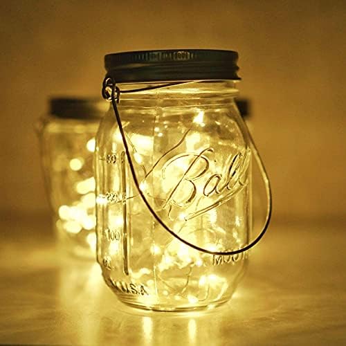 Solar Mason Jar Lights, 12 Pack 30 LED Waterproof Lid Light with Hangers (No Jar), Fairy Firefly Outdoor String Lights for Regular Mason Jar, Patio, Yard, Garden, Wedding Decoration (Warm White) - Image 5