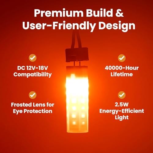 6 Pack - G4 JC 2 Pin Fire Effect Capsule 12 Volt Light Bulb l 12V 1300K Flaming Lamp For Low Voltage Power Supply Landscape Marine Solar Off Grid Decoration Lighting Track Xenon Halogen Replacement - Image 3