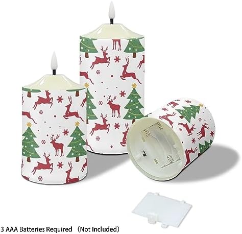 Cozeyat Christmas Decoration Flameless Electric Candles with Remote Battery Operated Christmas Tree Elk Design Waterproof Flameless Candles, Flameless Bullet Floating Candles 3 Pieces - Image 3