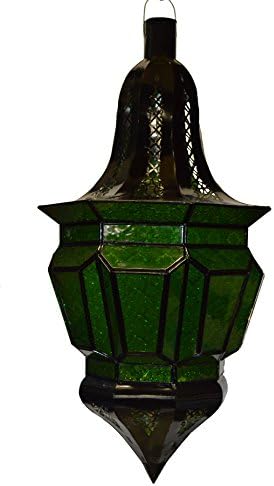 Moroccan Lantern Chandelier Handmade Wrought Iron Hanging Decorative Multicolored Glass X-Large - Image 2