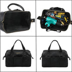 Tool Bag with Zipper, Heavy Duty 16oz Waxed Canvas Wide Mouth Tool Tote Bag, 13-inch Muti-Purpose Storage Tool Pouch with Side Pockets - Image 4