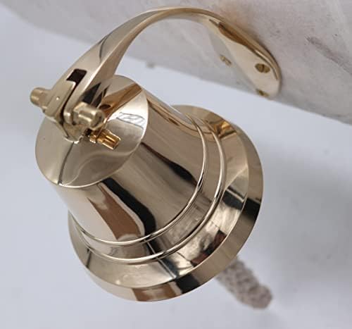 The Metal Magician Nautical Hanging Wall Mountable 4" Solid Brass Ship Bell - Image 5