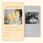 Fo32won Ivory White LED Flameless Pillar Candles Battery Operated with Remote Timer, 5 Pack 3D Flickering Acrylic Candles for Home Living Room Bedroom Fireplace Wedding Party Holiday Decor & Gift - Image 5